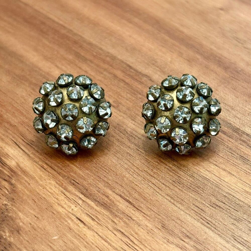J.Crew | Crystal Button  Earrings | 3/4” Width